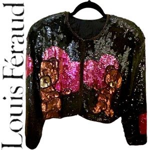Vintage Louis Feraud Love Bear Sequin Jacket M/S